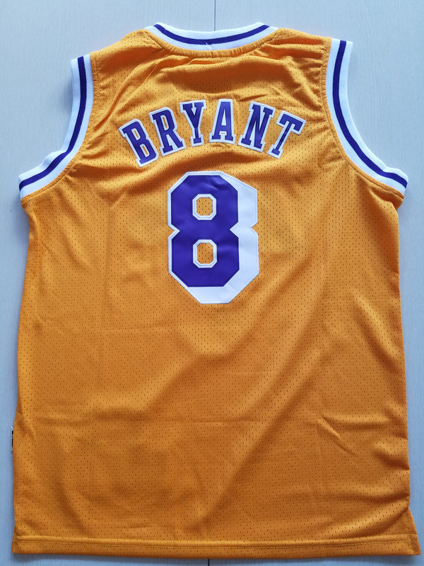 2017 Los Angeles Lakers #8 Kobe Bryant yellow kids jerseys->->Youth Jersey